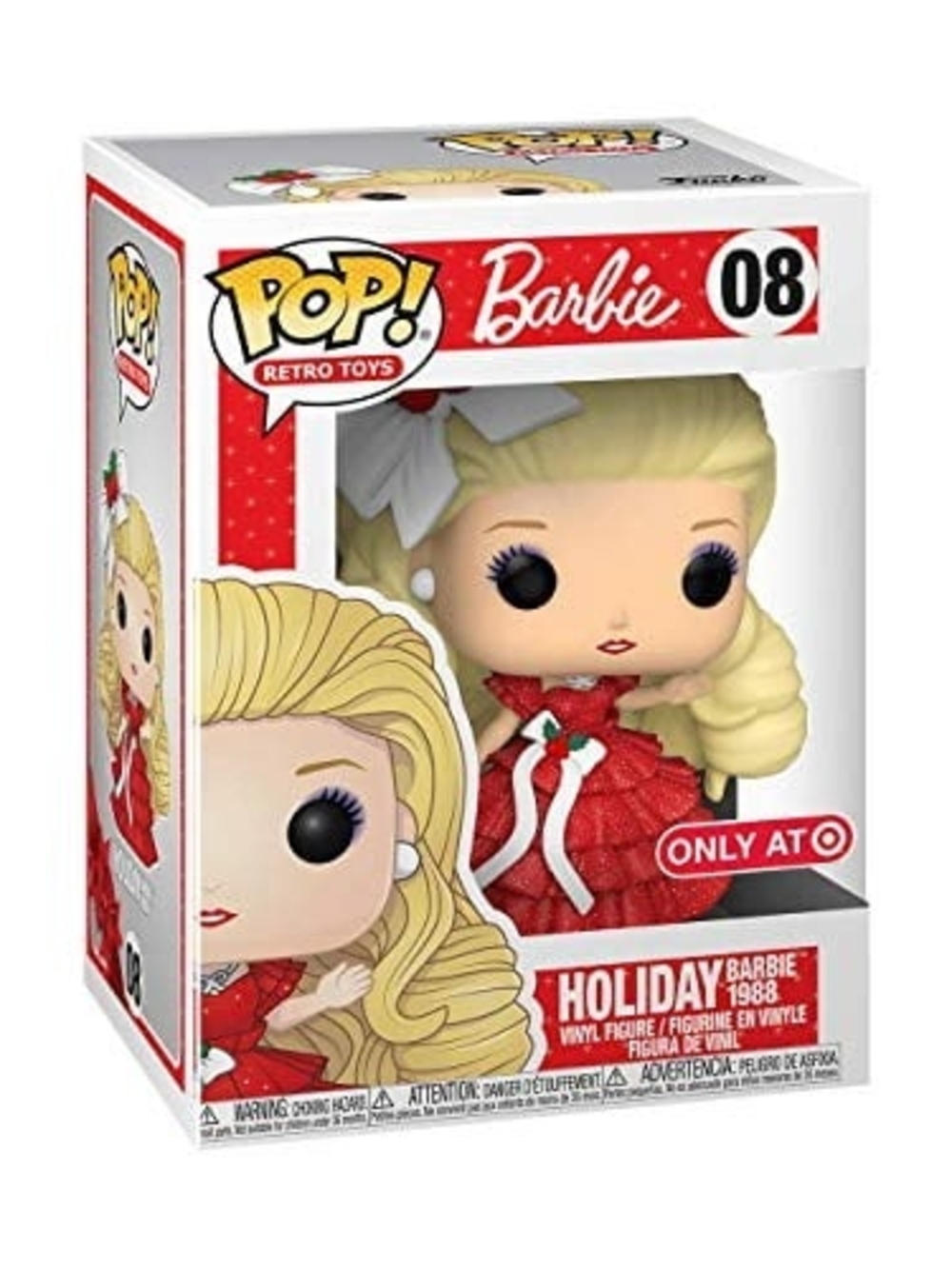 Barbie Holiday Pop! 1988Retro Toys Figure in Red and Blonde